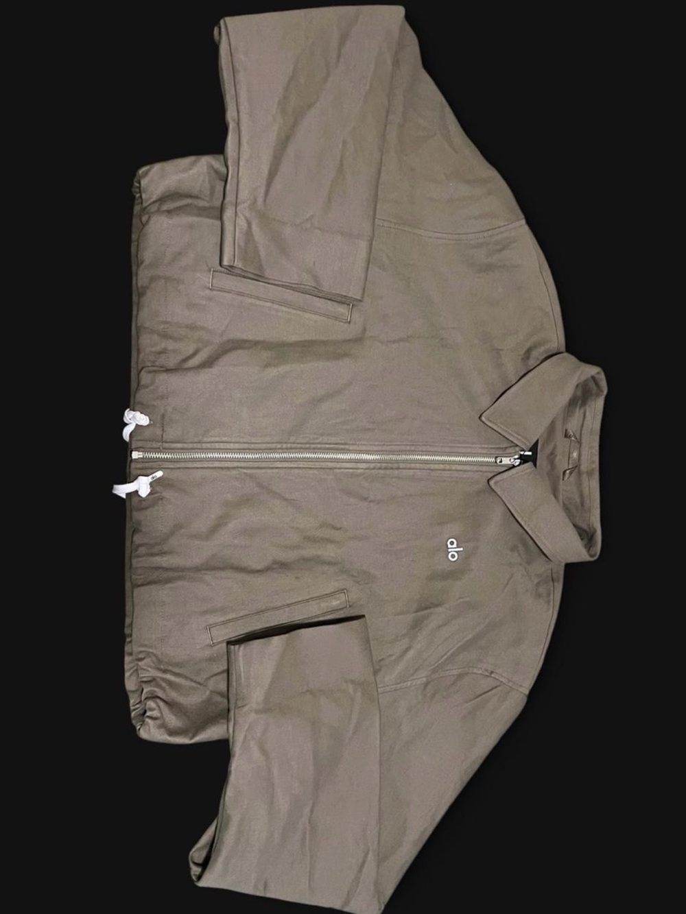 ALO Yoga Olive Tree Cropped Full-Zip Jacket - Picture 2 of 3